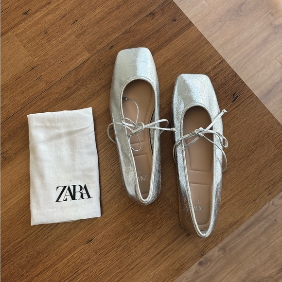 Zara Shoes - Zara Silver Women's Flats